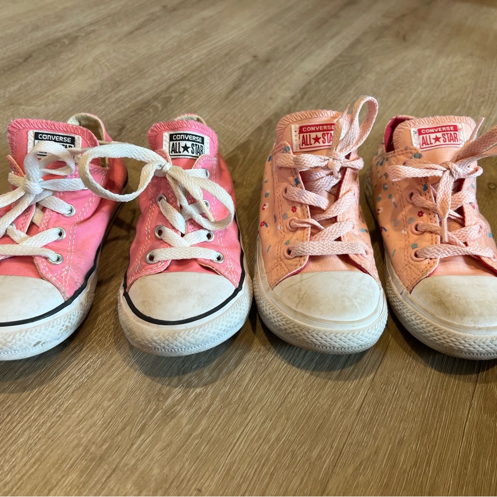 Converse Kids' Vibrant Pink and Peach Sneakers